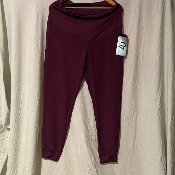 GT Performance Pants - GT Jogger Wine Colored Scrub Top and Pants